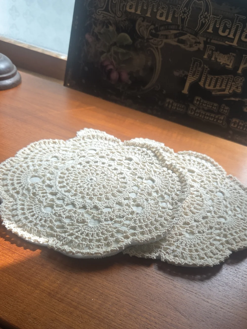 Laura Ashley Crochet Potholders - Set of 2 Cream